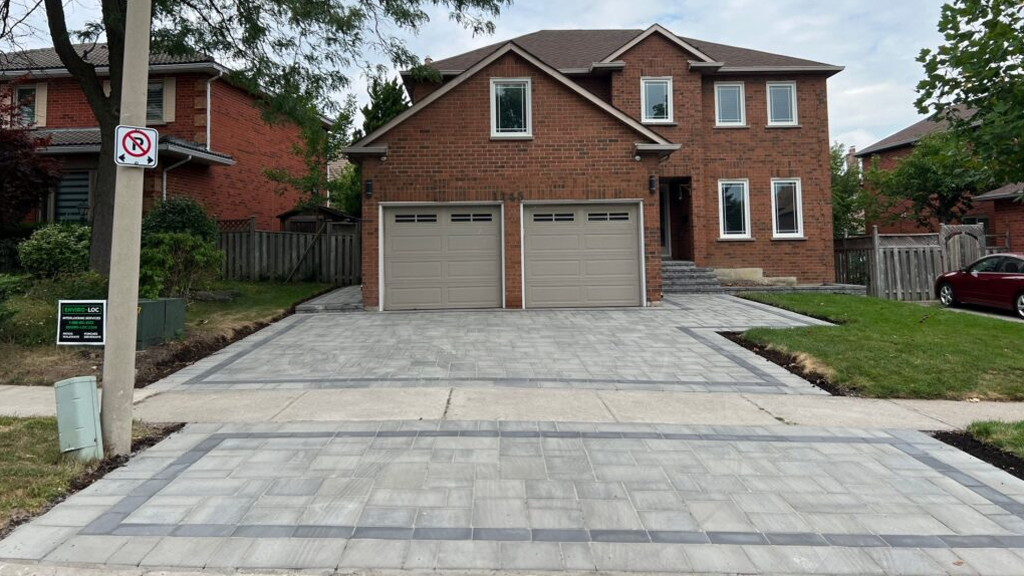 Photo showing the results of the interlocked driveway